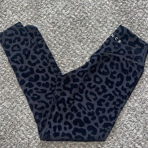 Balance Athletica flocked all black print cheetah leggings